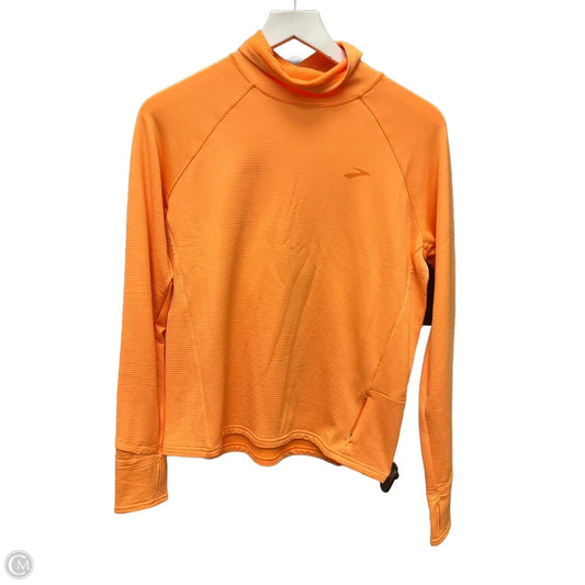 Athletic Top Long Sleeve Collar By Brooks In Orange, Size: M