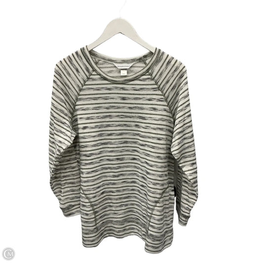 Top Long Sleeve Basic By Christopher And Banks In Green & Grey, Size: L