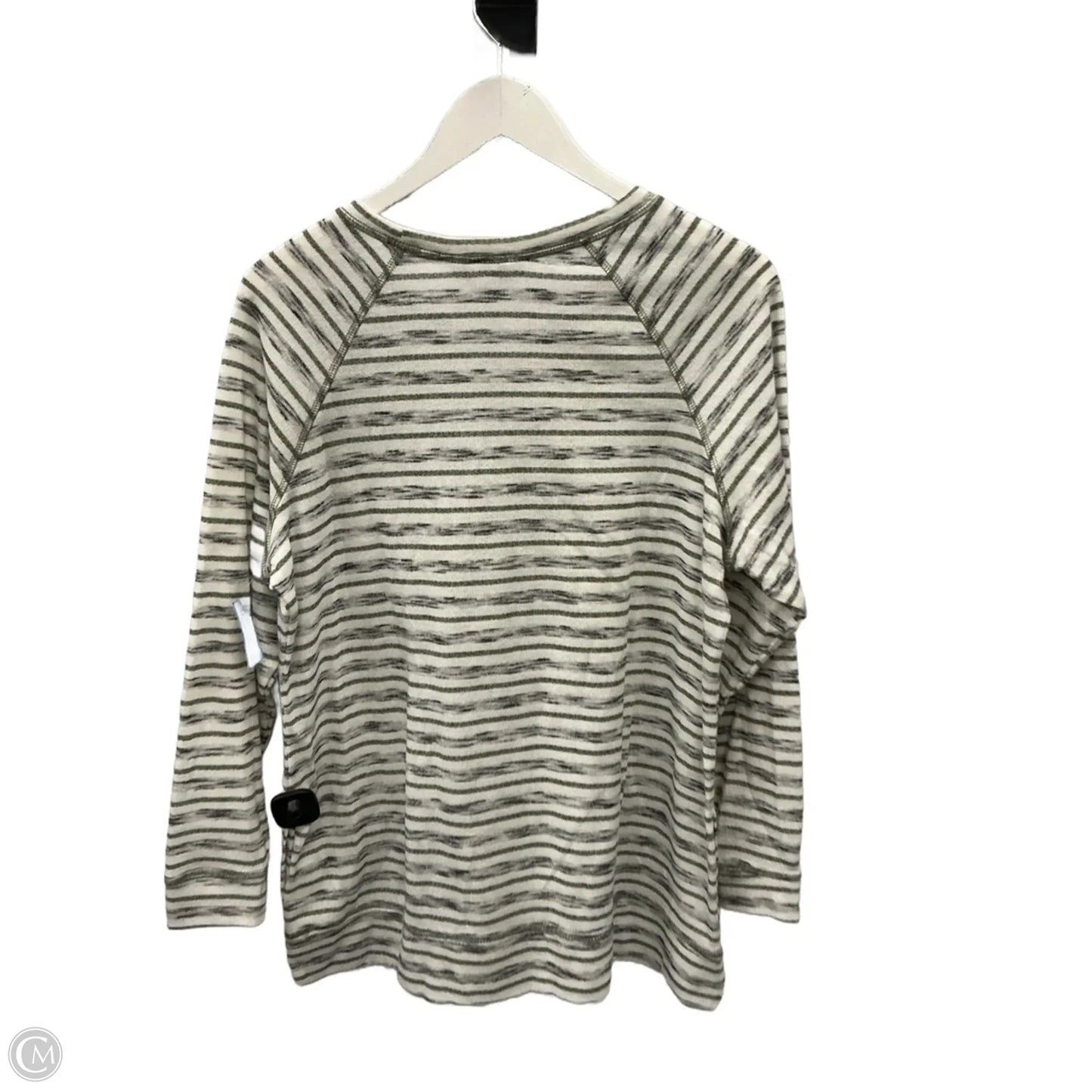 Top Long Sleeve Basic By Christopher And Banks In Green & Grey, Size: L