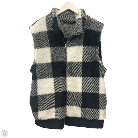 Vest Faux Fur & Sherpa By Clothes Mentor In Black & White, Size: Xl