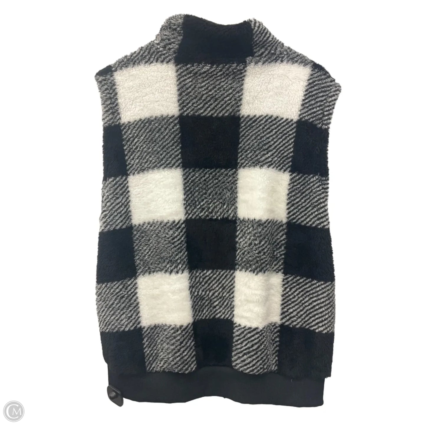Vest Faux Fur & Sherpa By Clothes Mentor In Black & White, Size: Xl