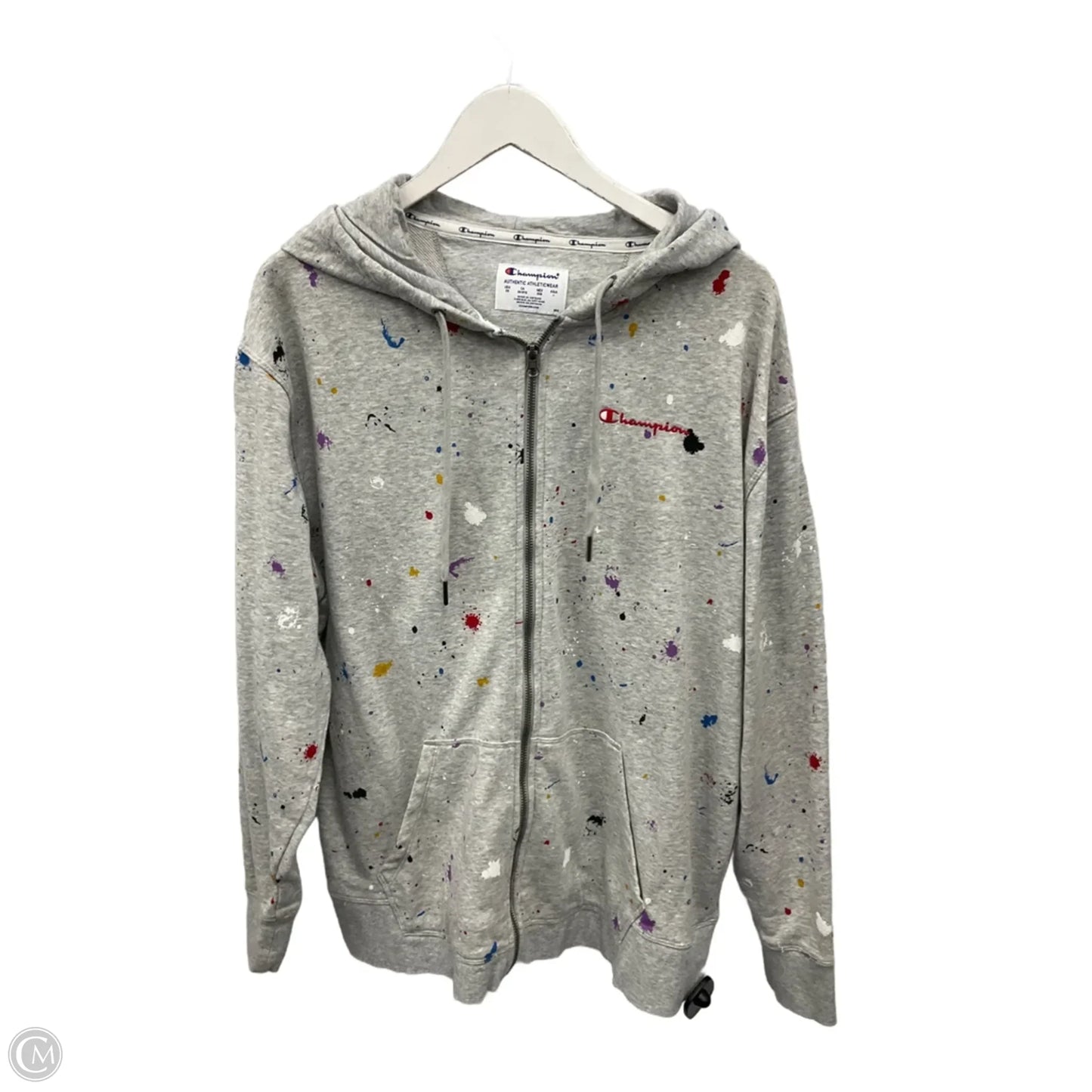 Sweatshirt Hoodie By Champion In Grey, Size: 2x