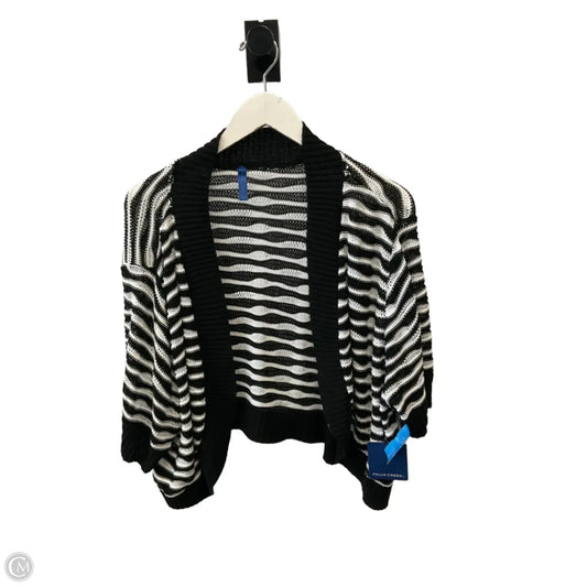 Sweater Cardigan By Falls Creek In Black & White, Size: 3x