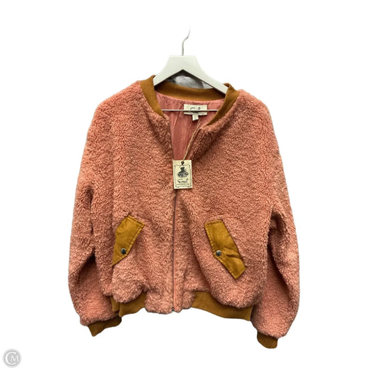 Jacket Faux Fur & Sherpa By Easel In Pink, Size: L