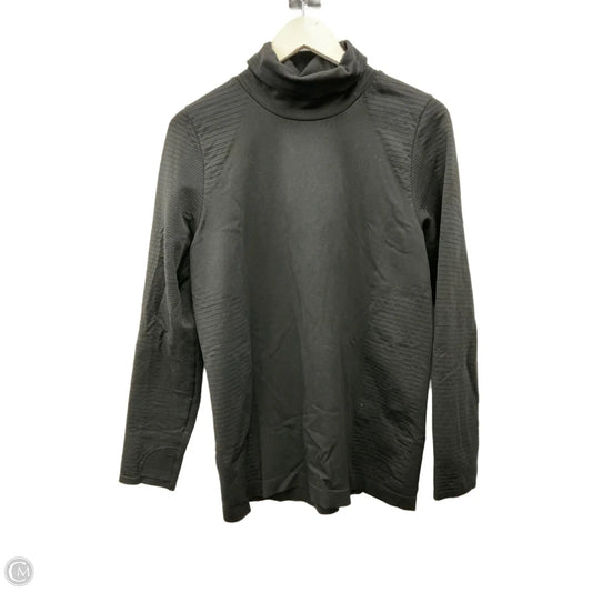 Athletic Top Long Sleeve Collar By Athleta In Black, Size: 1x