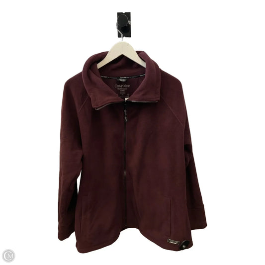 Jacket Fleece By Calvin Klein In Red, Size: 2x
