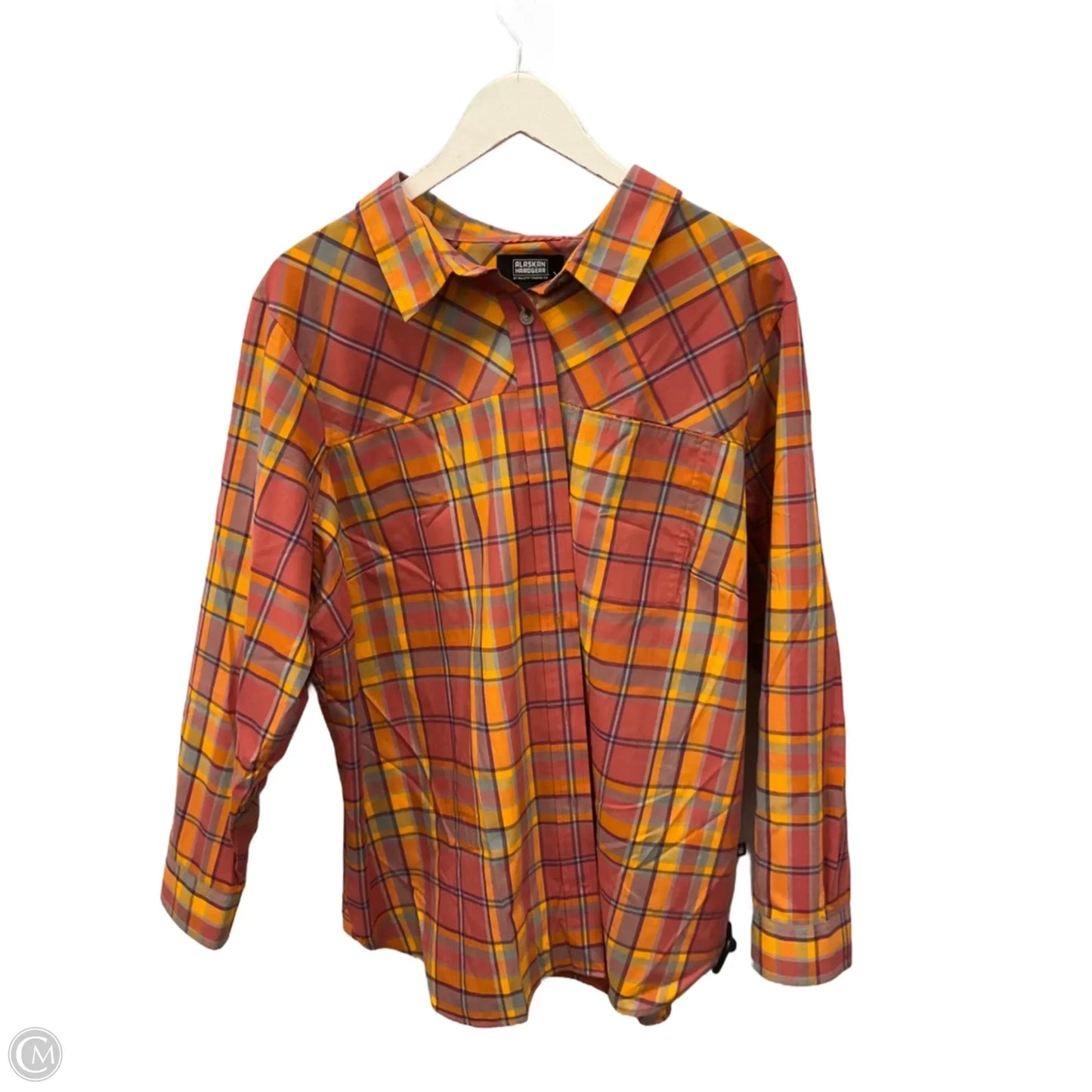 Top Long Sleeve By Duluth Trading In Orange & Yellow, Size: 2x