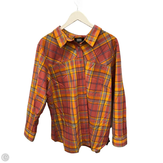 Top Long Sleeve By Duluth Trading In Orange & Yellow, Size: 2x