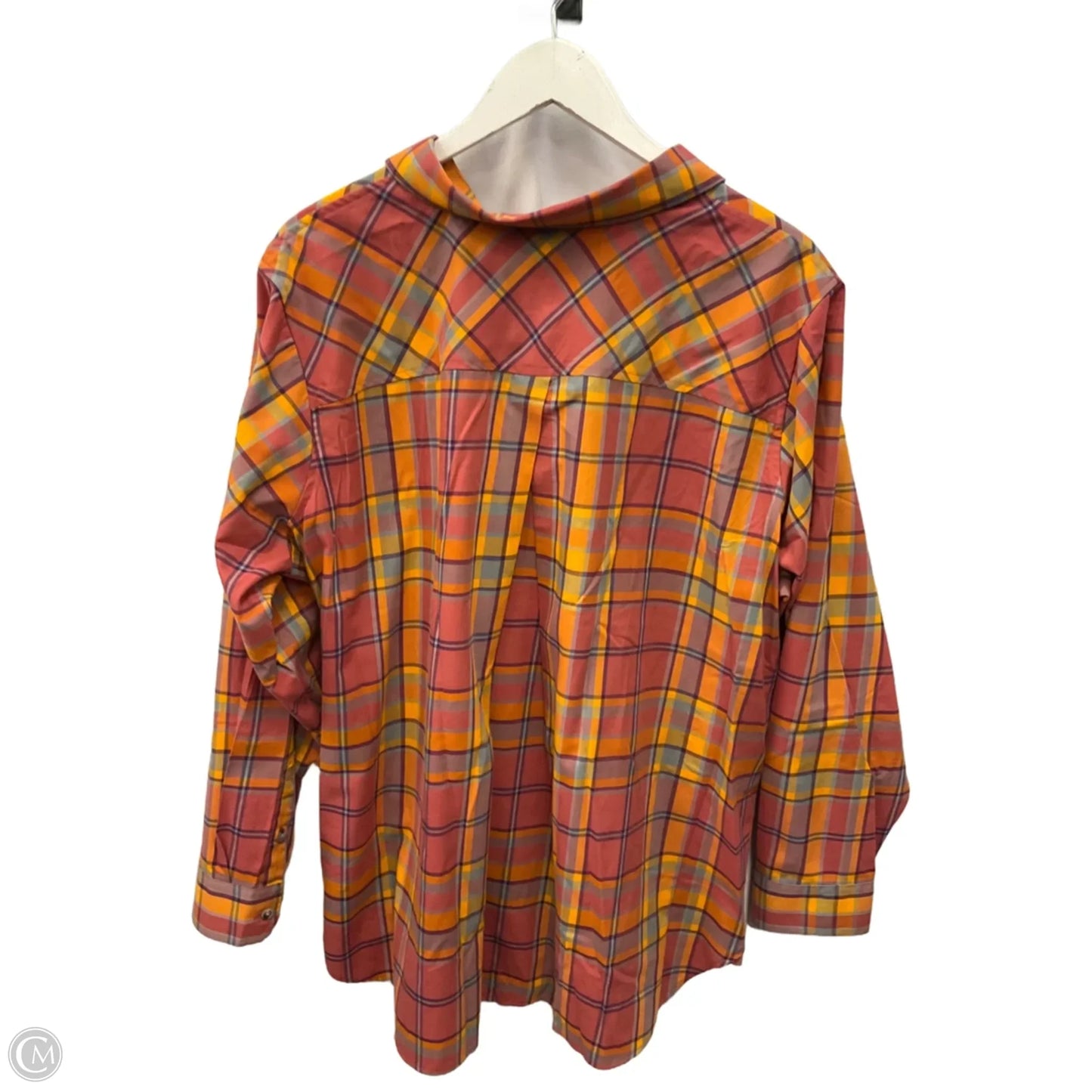 Top Long Sleeve By Duluth Trading In Orange & Yellow, Size: 2x