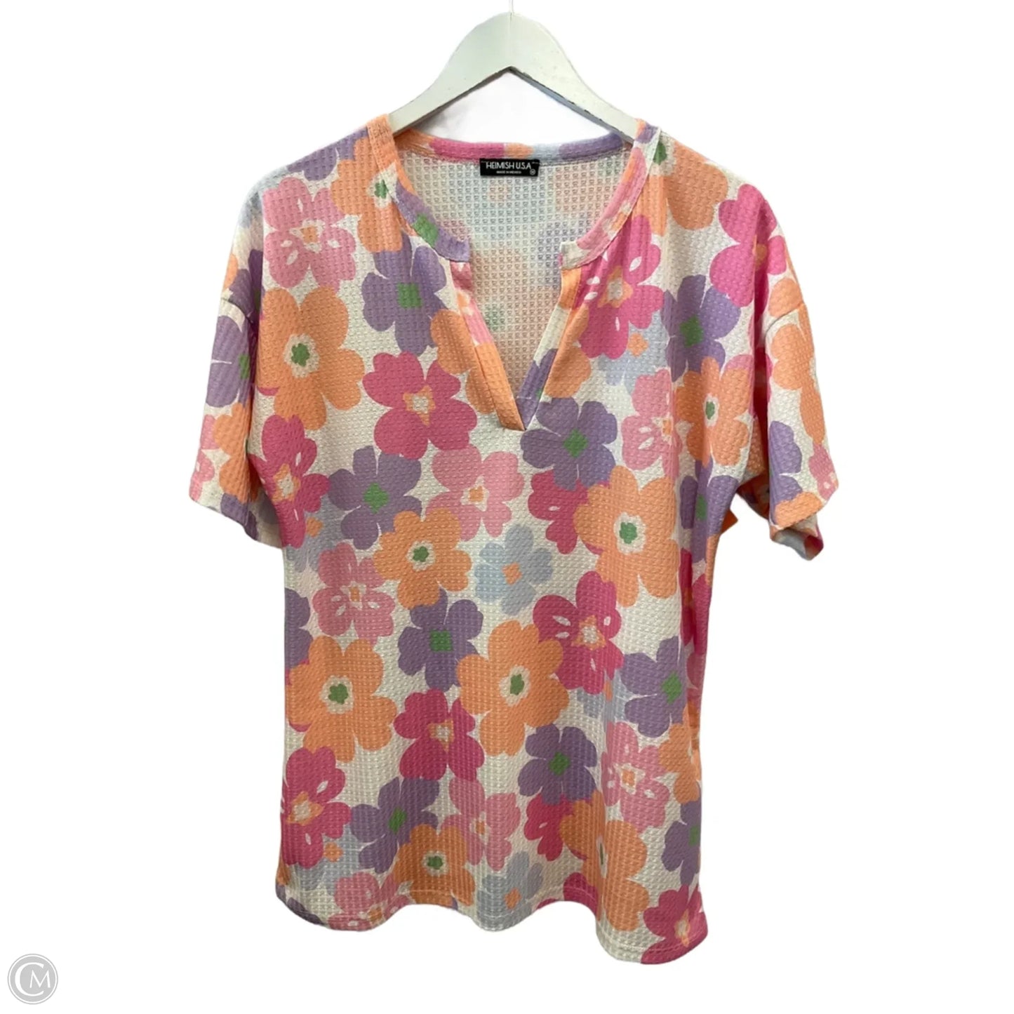 Top Short Sleeve By Heimish Usa In Pink & Purple, Size: M