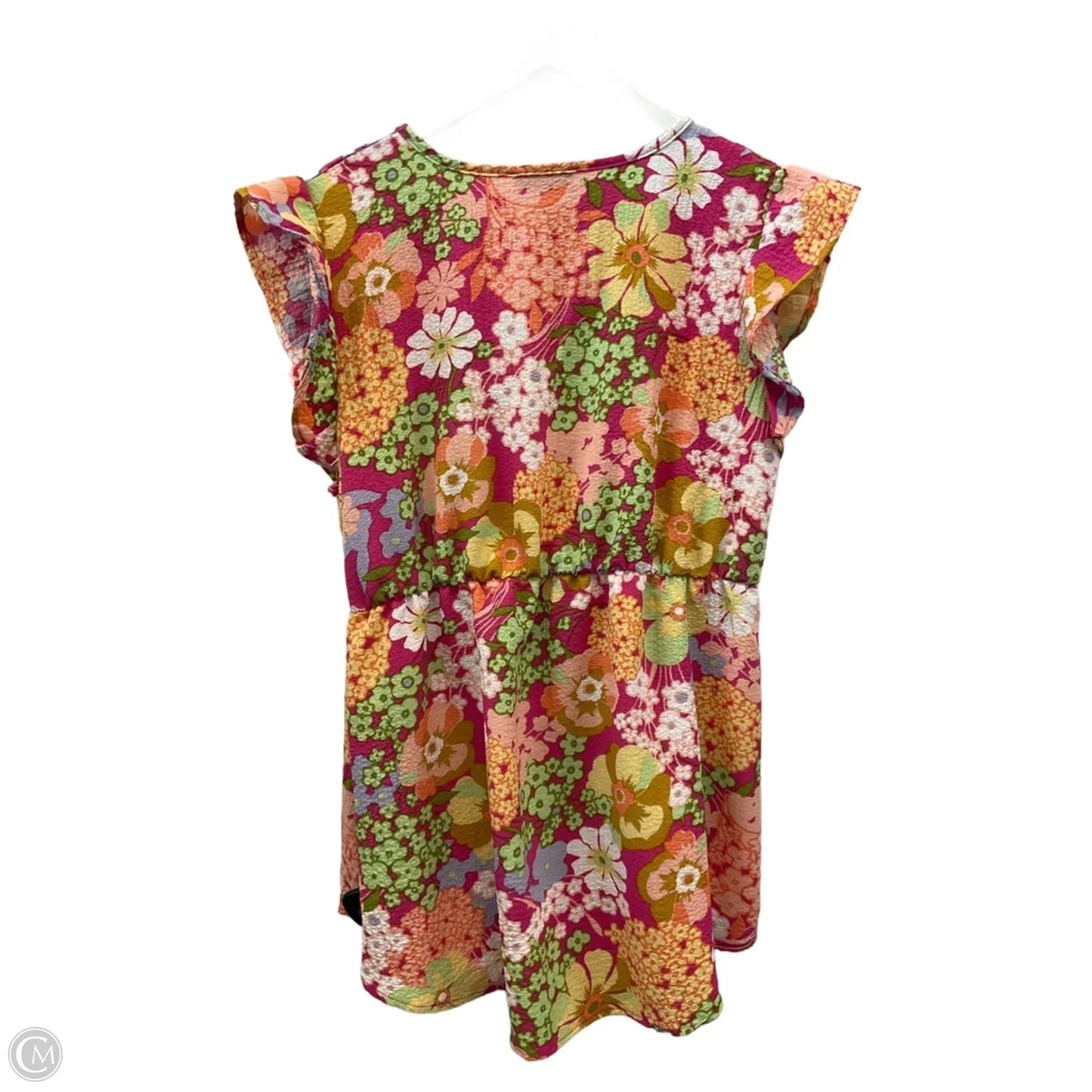 Top Short Sleeve By Heimish Usa In Pink & Yellow, Size: M