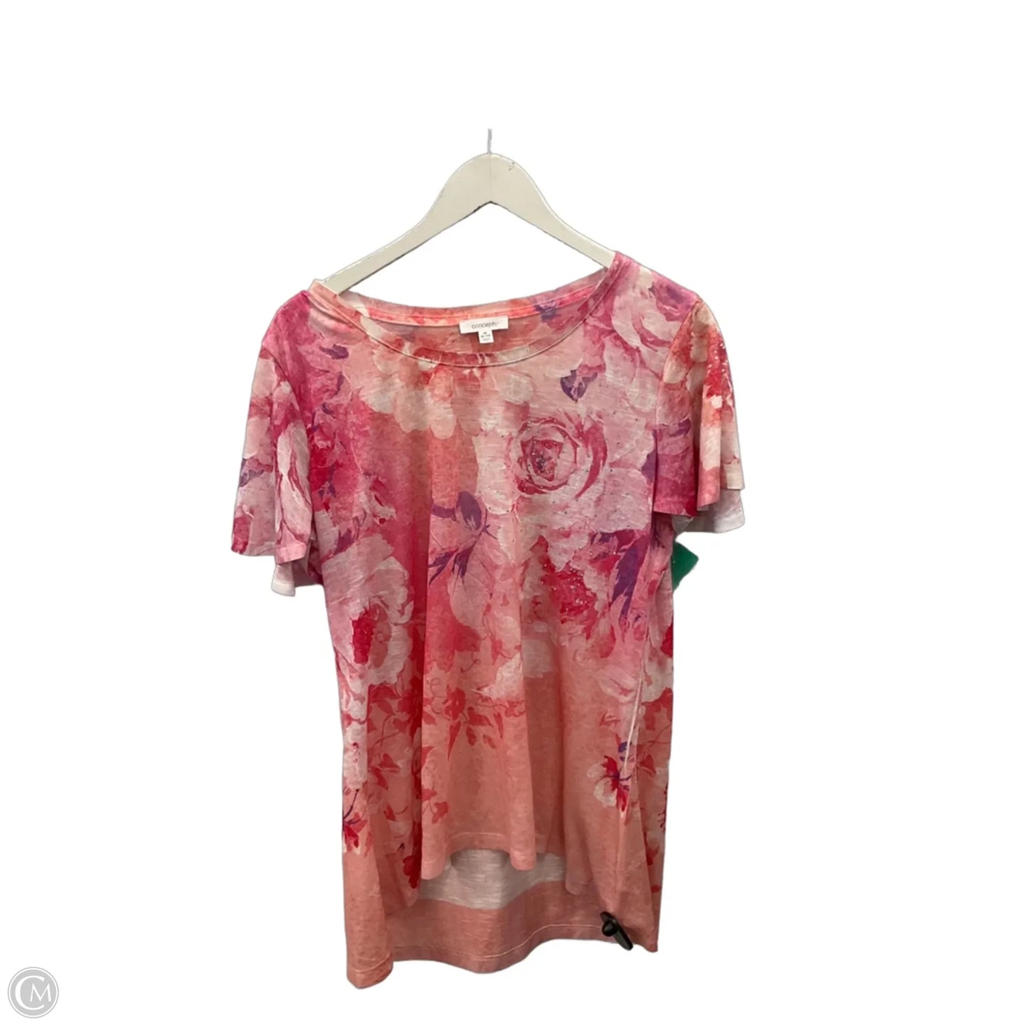 Top Short Sleeve By Concepts In Pink, Size: M