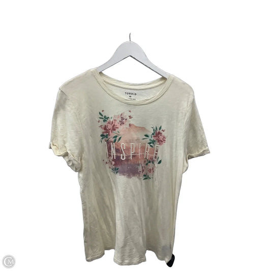 Top Short Sleeve By Torrid In Cream, Size: L