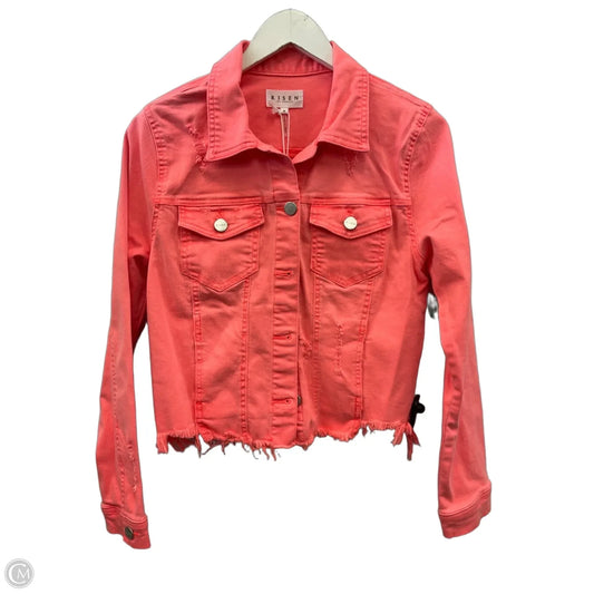 Jacket Denim By Risen In Pink, Size: M