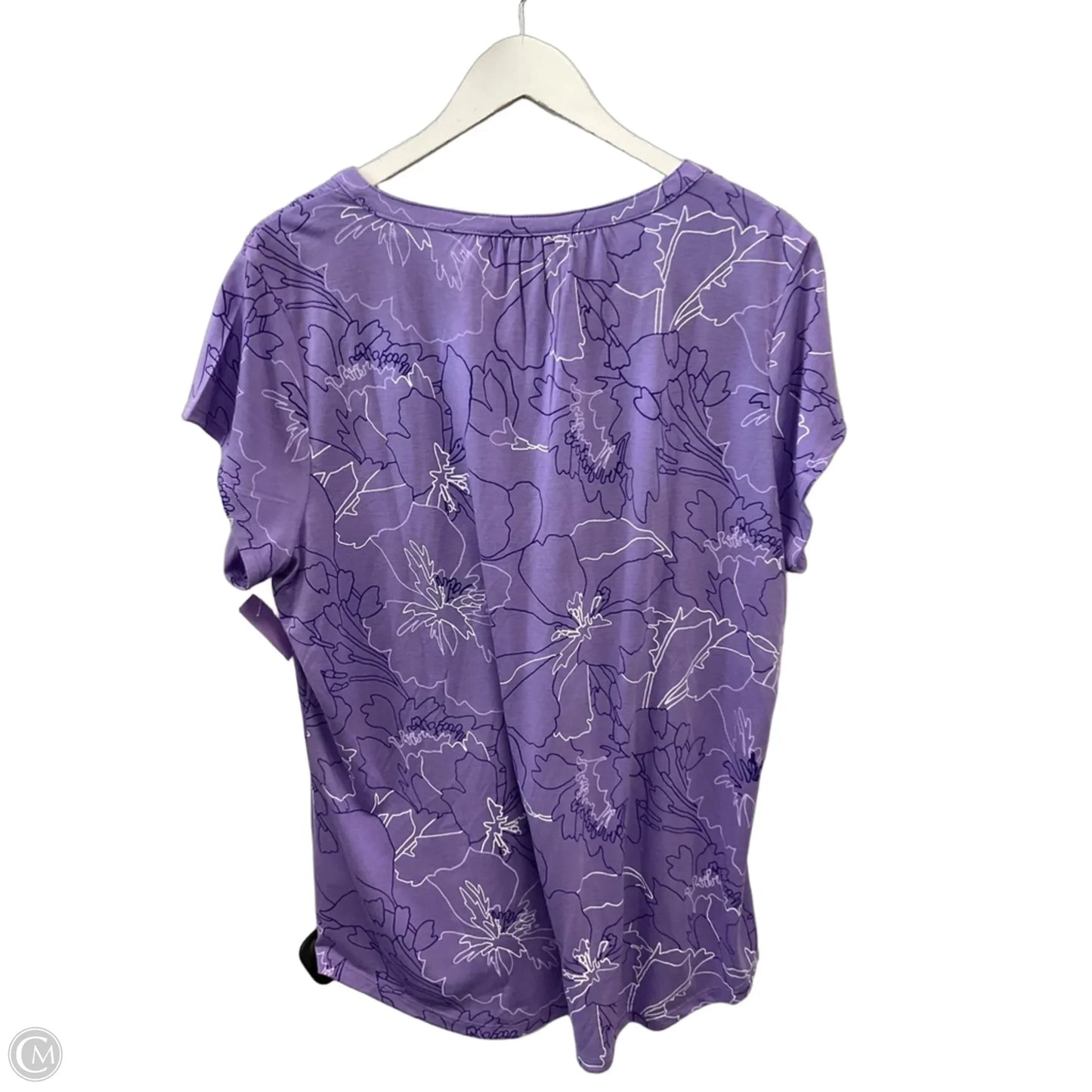 Top Short Sleeve By Liz Claiborne In Purple, Size: Xl