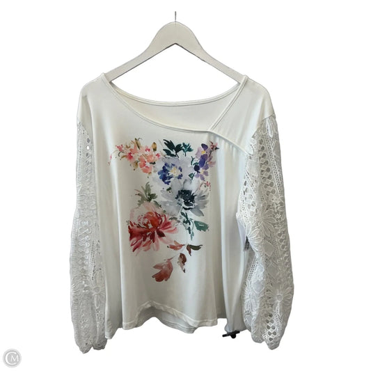 Top Long Sleeve By Clothes Mentor In White, Size: 2x
