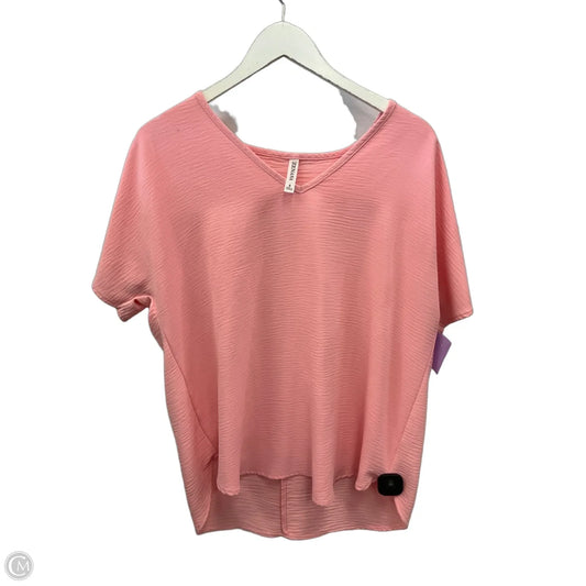 Top Short Sleeve By Zenana In Pink, Size: S