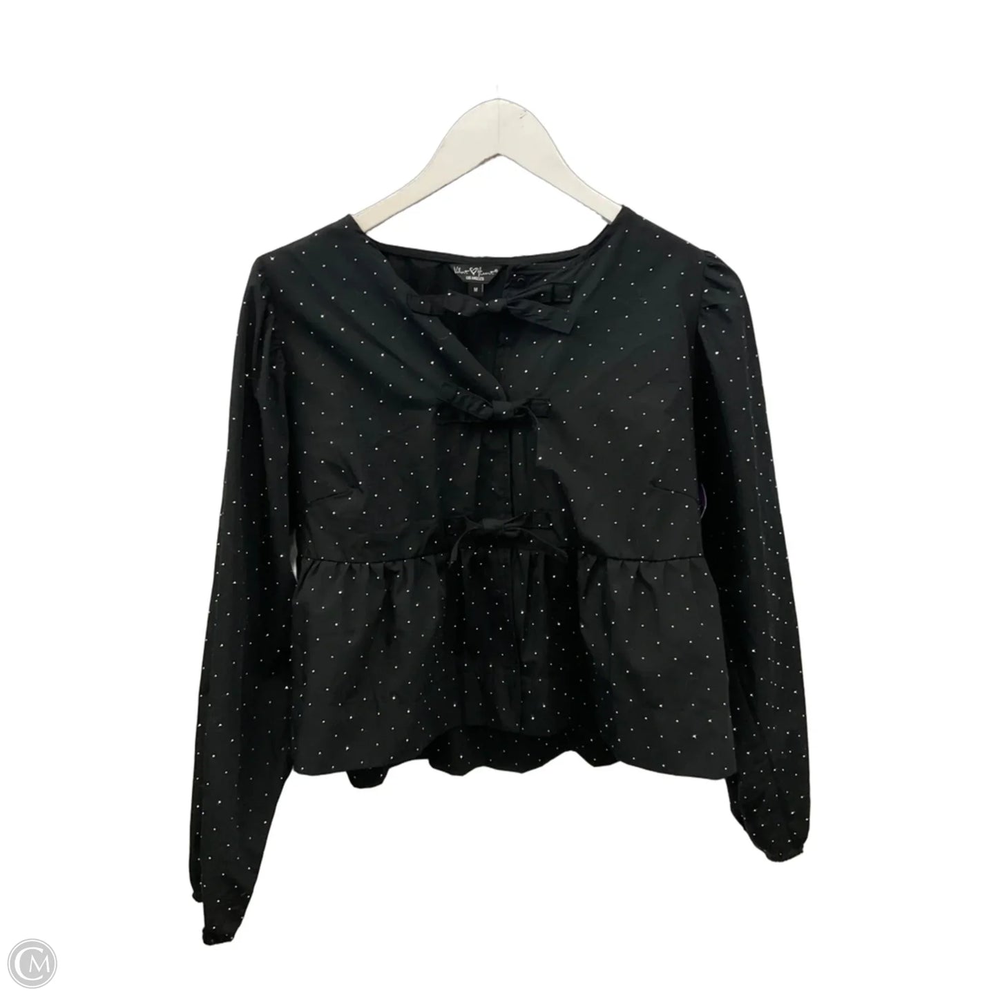 Top Long Sleeve By Velvet Heart In Black, Size: M