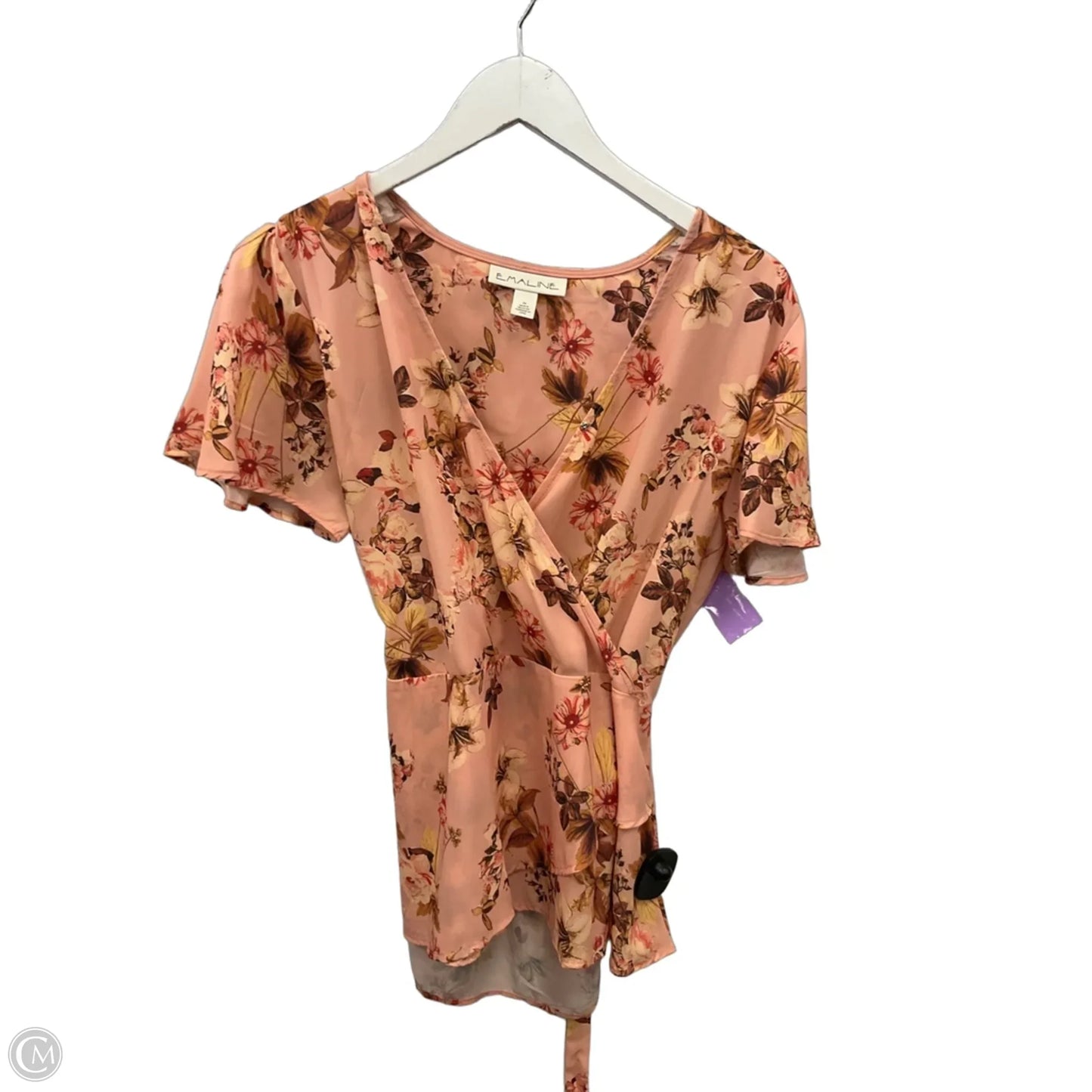 Top Short Sleeve By Emaline In Peach, Size: M