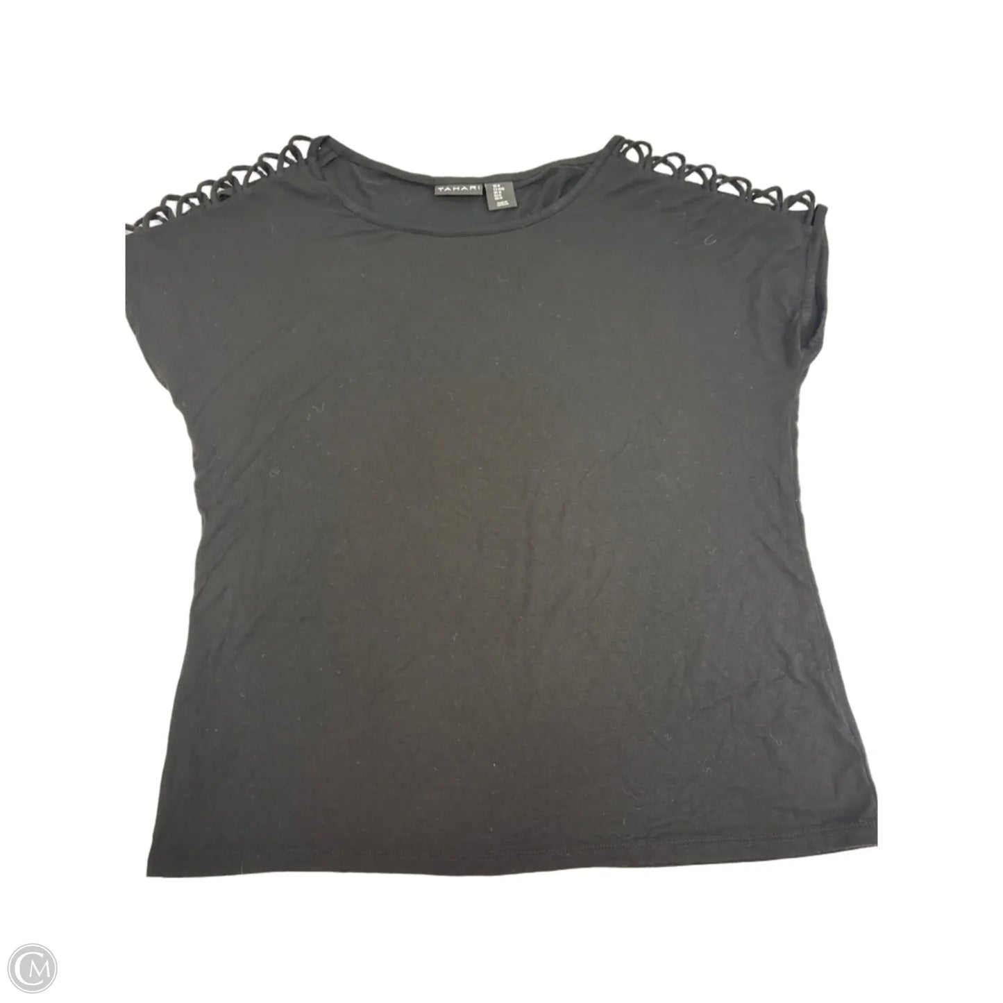 Top Short Sleeve By Tahari In Black, Size: M