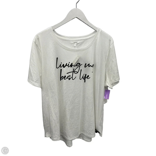 Top Short Sleeve By Maurices In White, Size: 2x