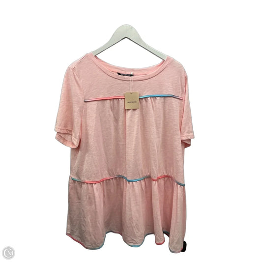 Top Short Sleeve By Bloomchic In Pink, Size: 1x