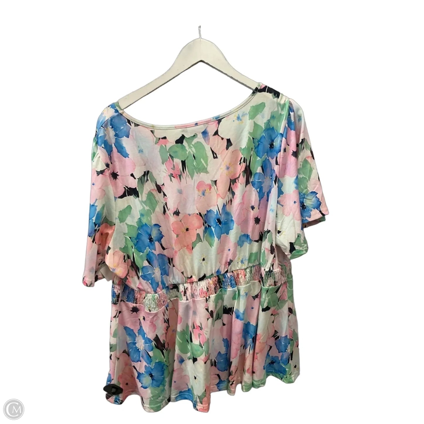 Top Short Sleeve By Bloomchic In Floral Print, Size: 1x