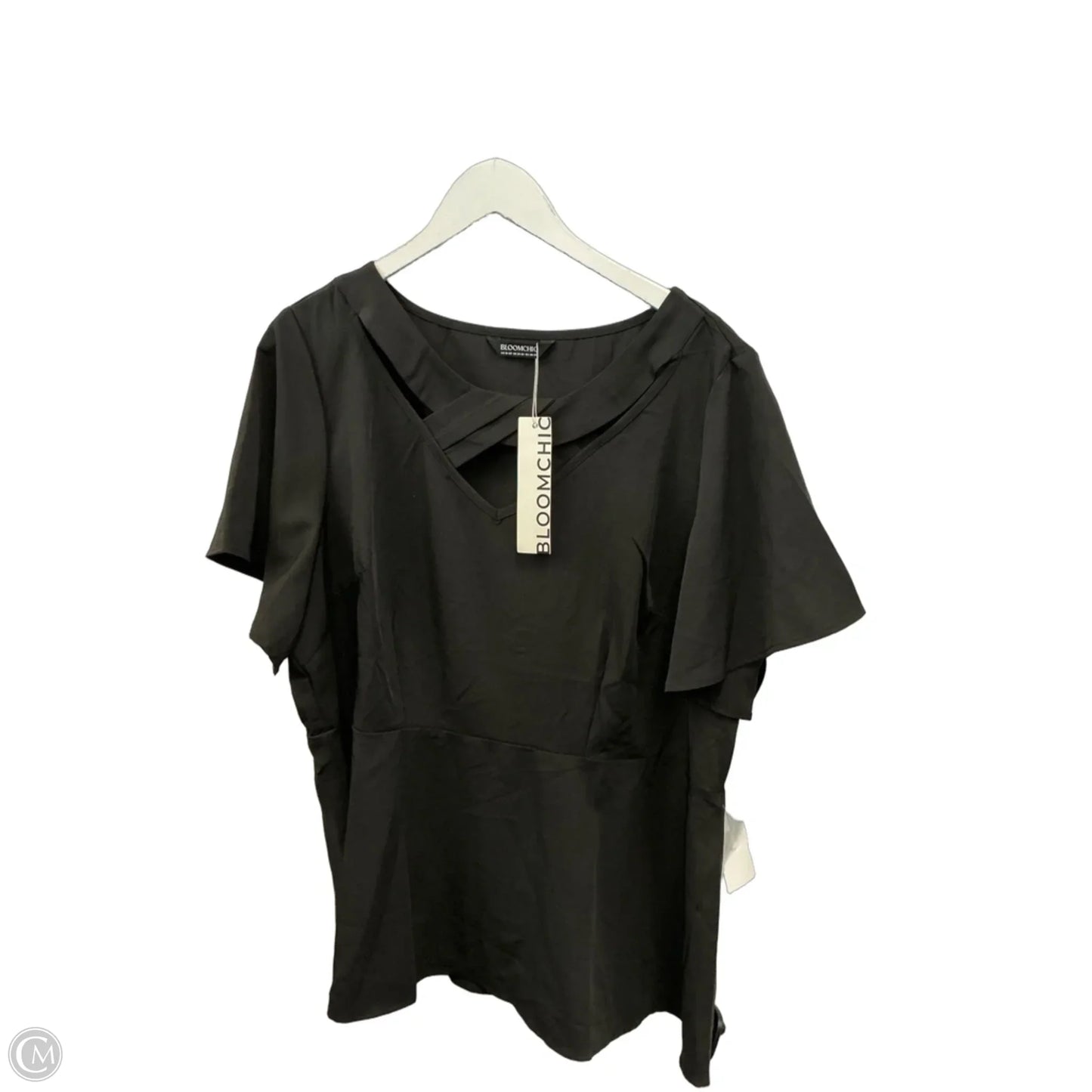 Top Short Sleeve By Bloomchic In Black, Size: 1x