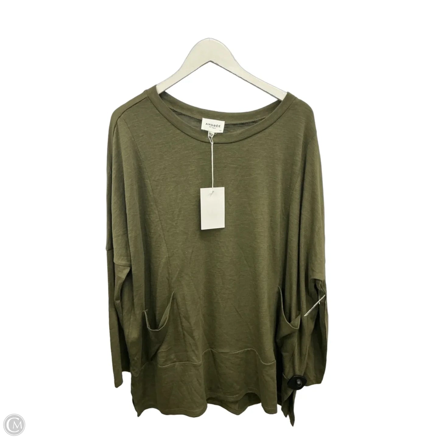 Top Long Sleeve By Andree By Unit In Green, Size: 1x