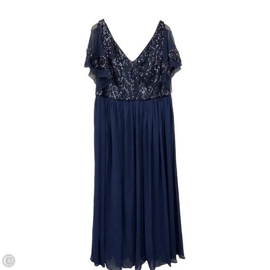 Dress Party Long By Clothes Mentor In Navy, Size: 1x