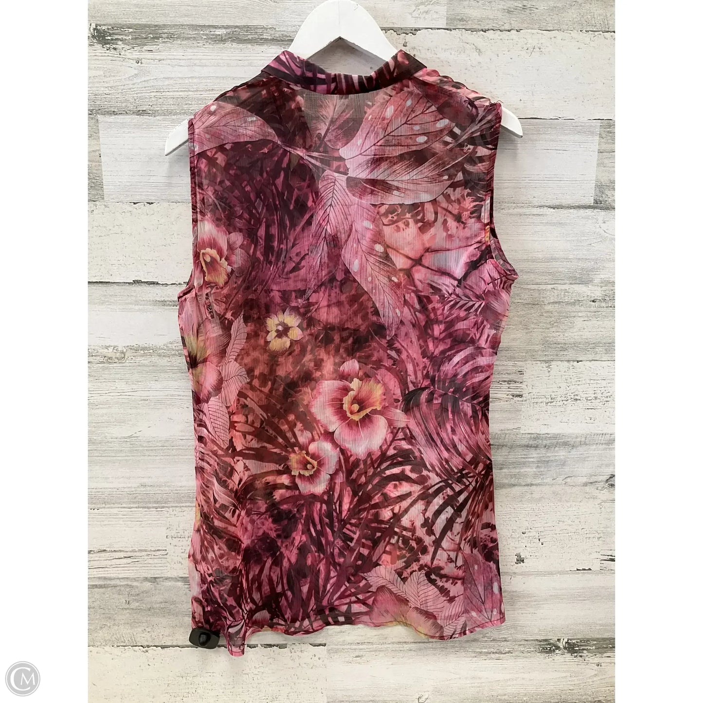 Blouse Sleeveless By Guess In Pink, Size: M