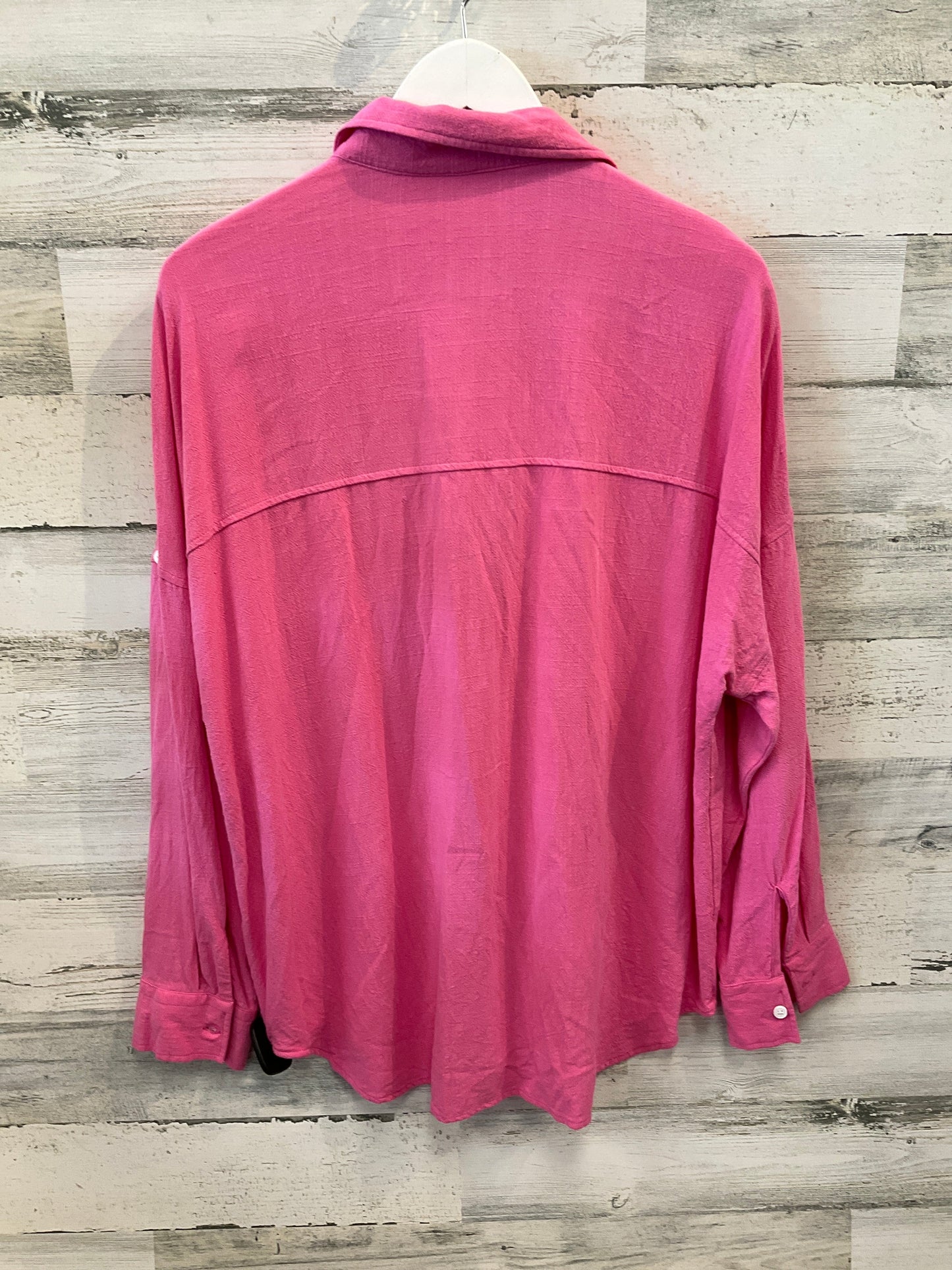 Top Long Sleeve By Cme In Pink, Size: M