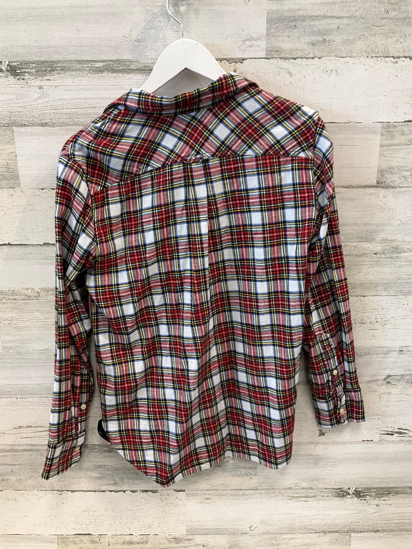 Top Long Sleeve By J. Crew In Plaid Pattern, Size: S