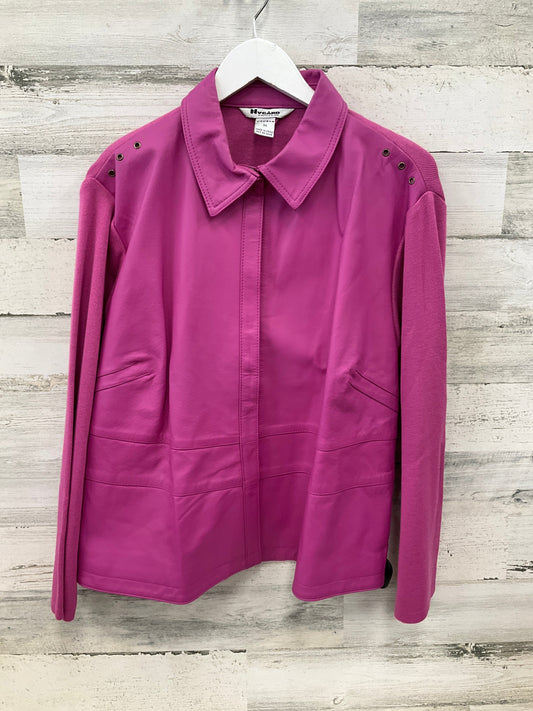 Jacket Moto By Clothes Mentor In Pink, Size: 3x