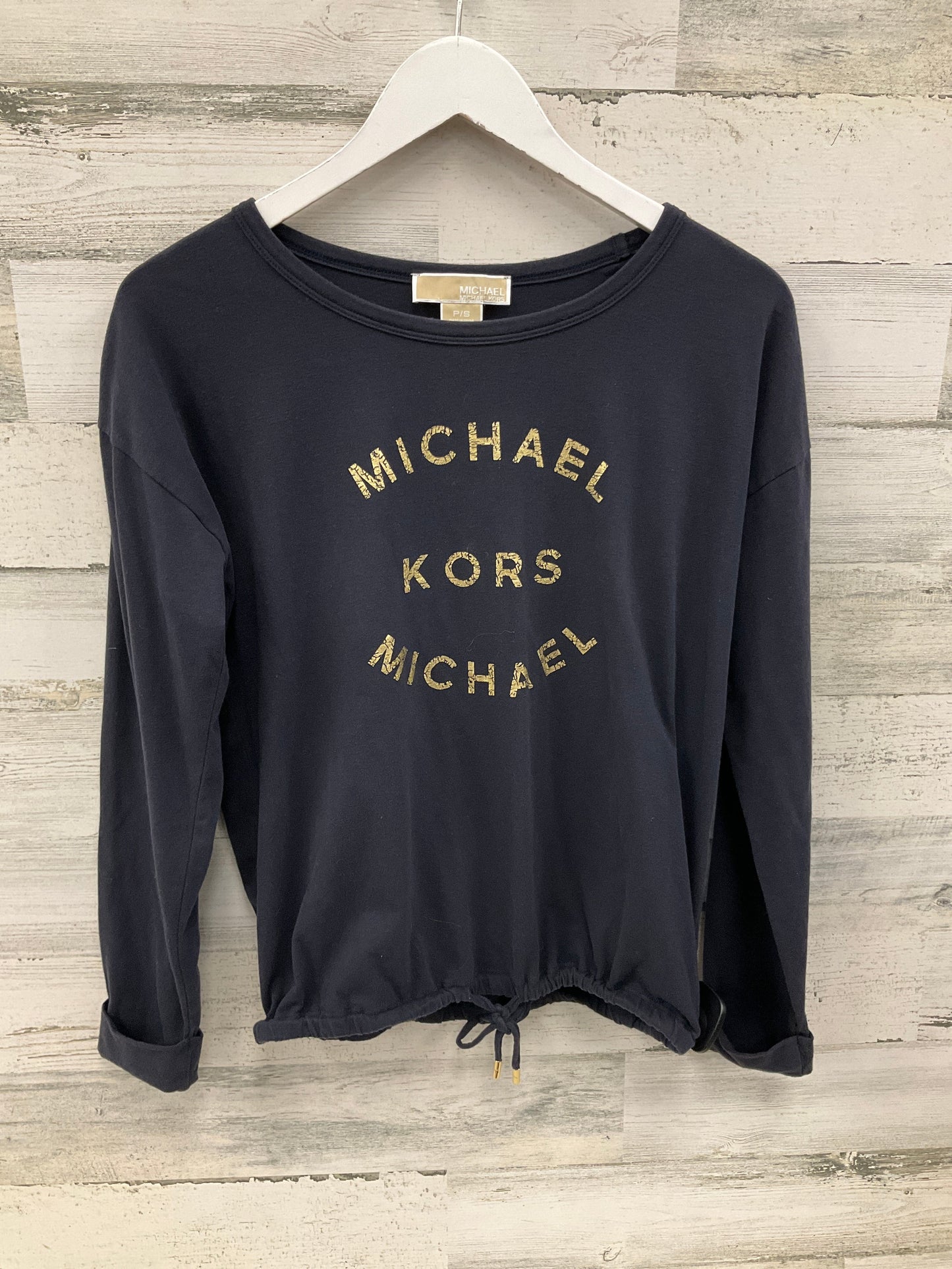 Top Long Sleeve By Michael Kors In Navy, Size: S