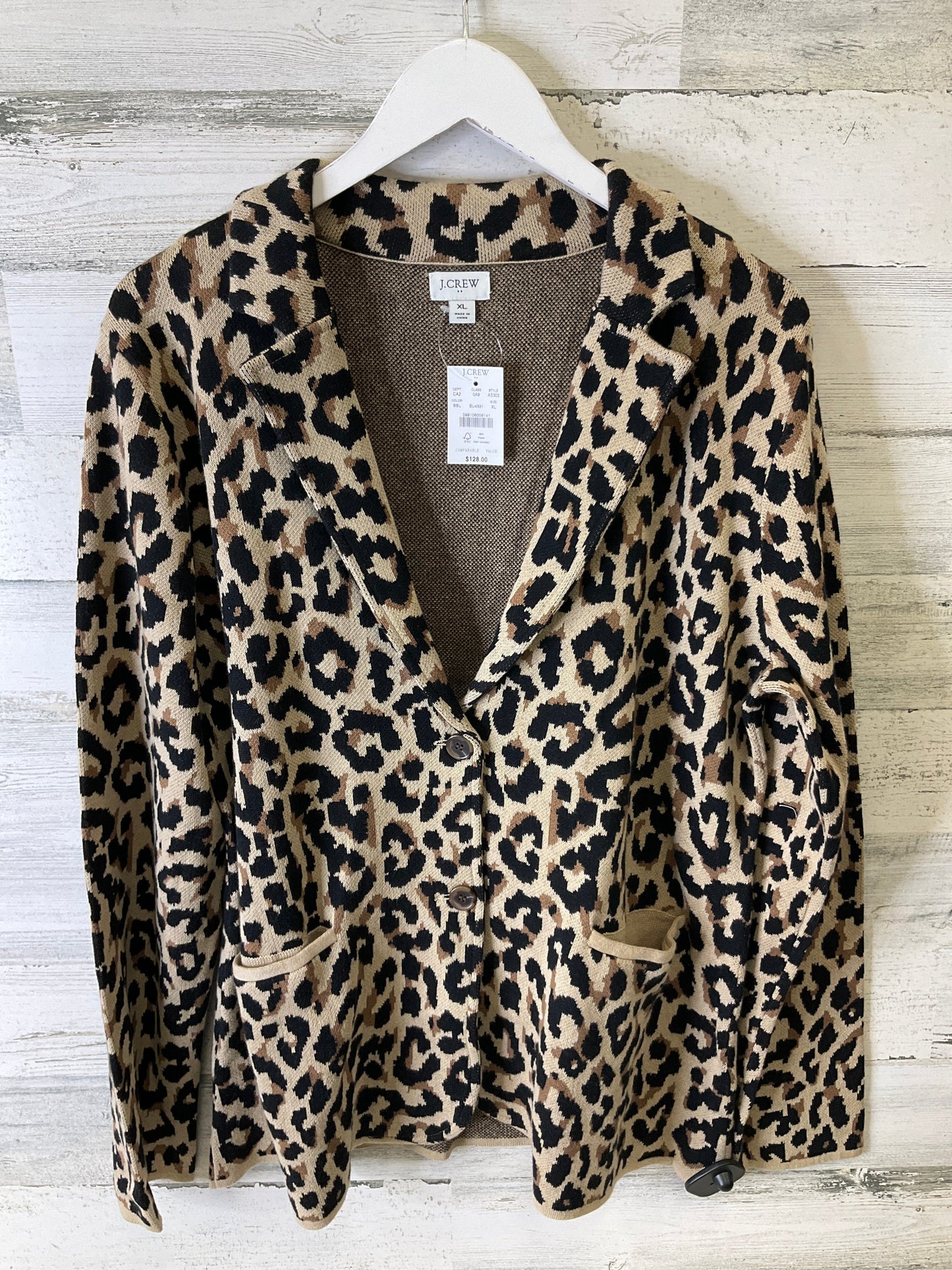 Blazer By J. Crew In Animal Print, Size: Xl