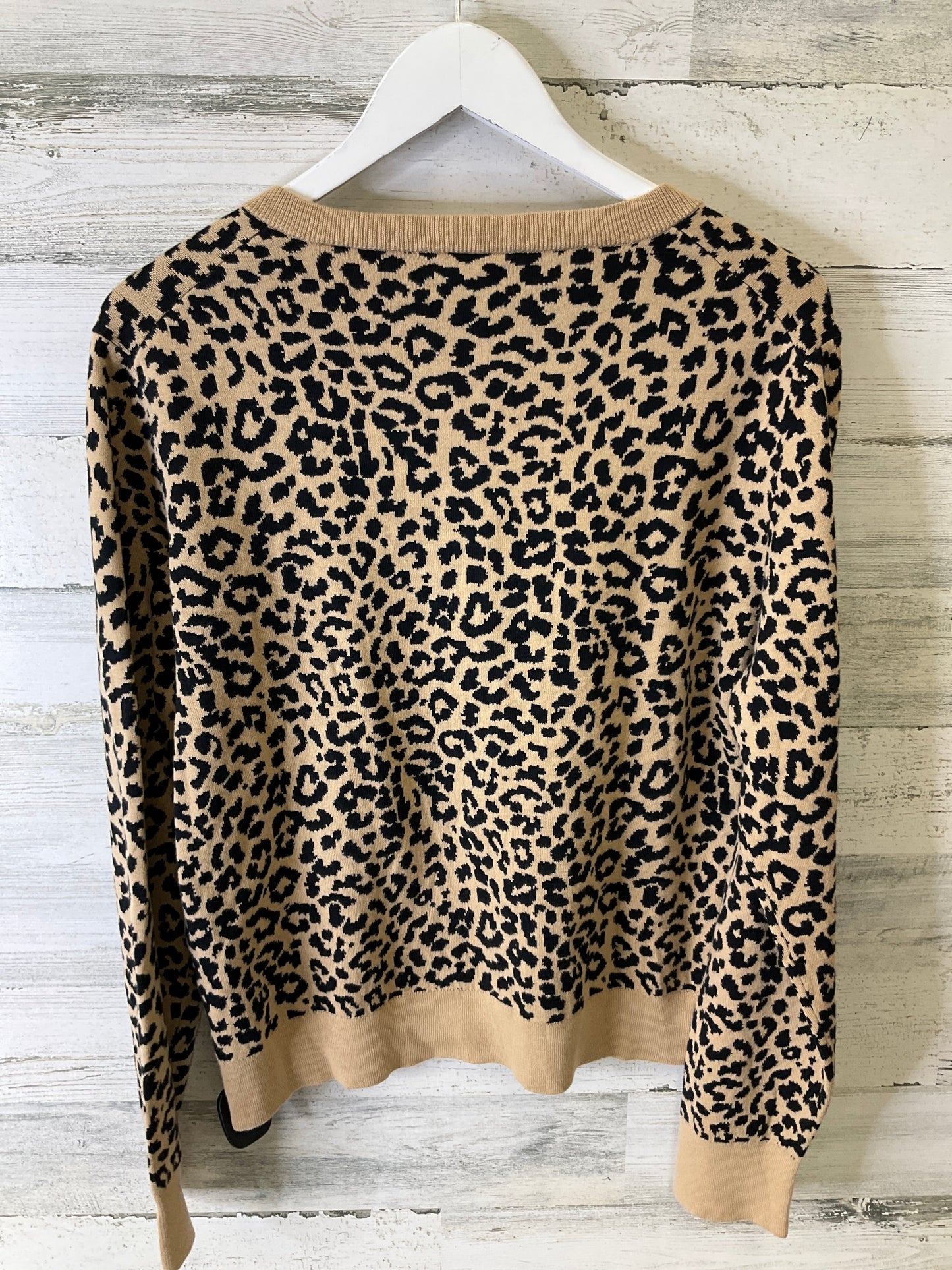 Sweater Cardigan By J. Crew In Animal Print, Size: Xl