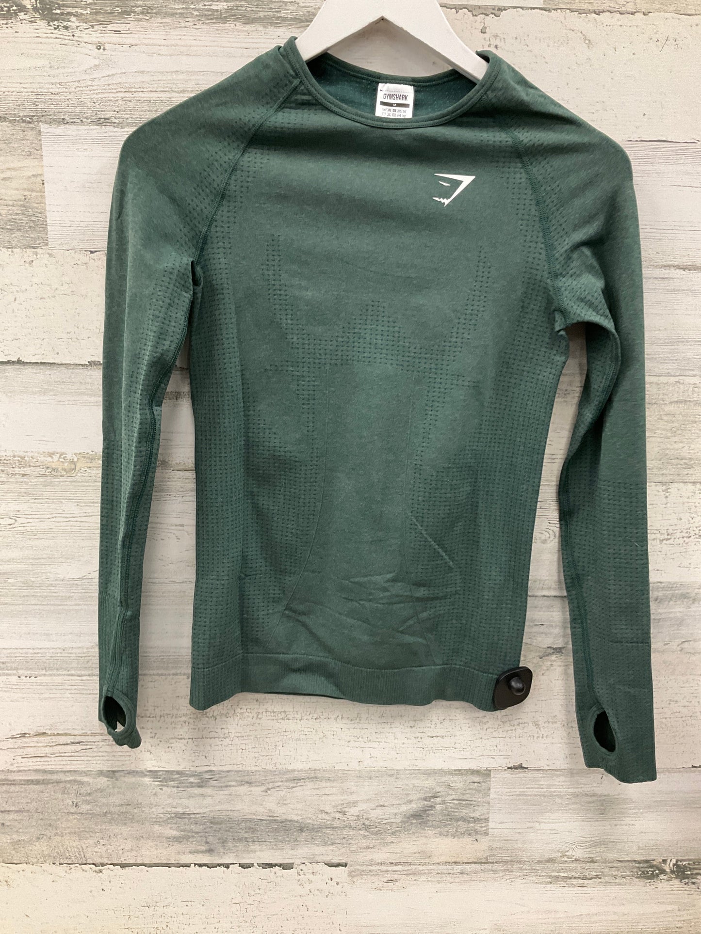 Athletic Top Long Sleeve Crewneck By Gym Shark In Green, Size: M