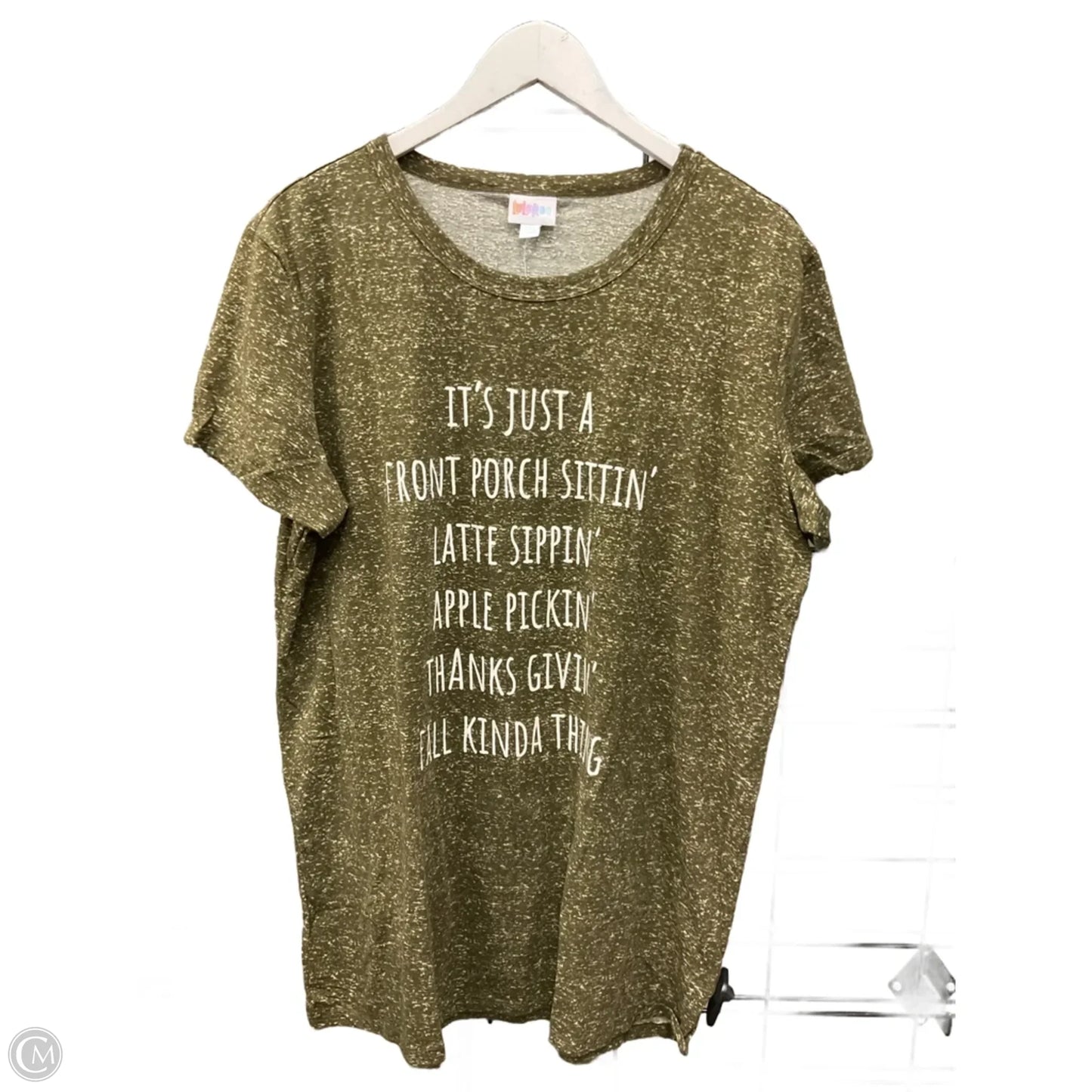 Top Short Sleeve By Lularoe In Green, Size: 2x