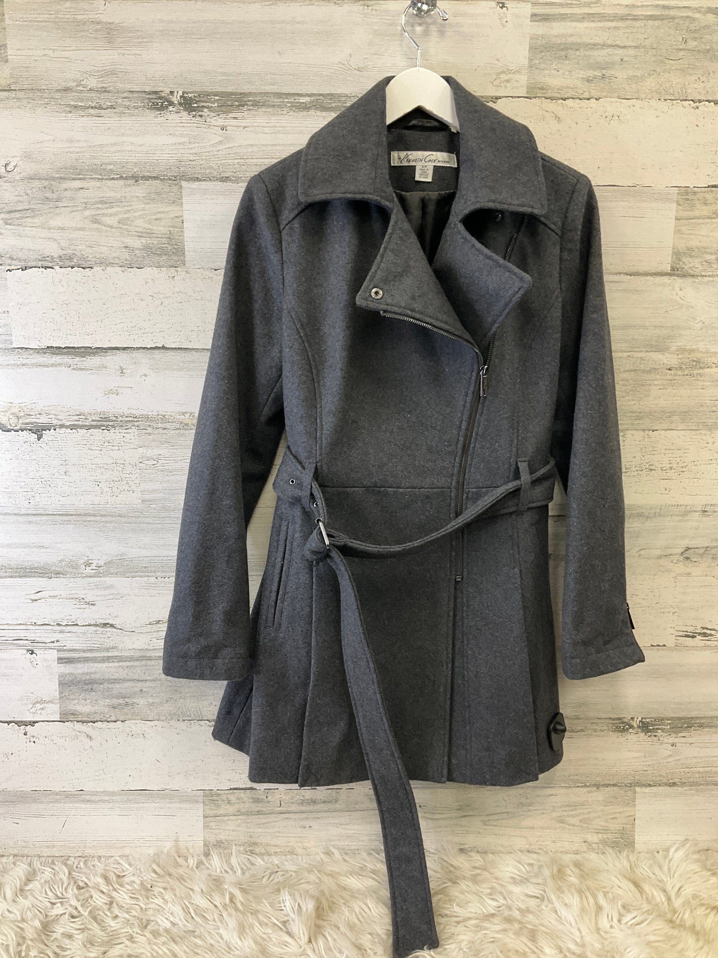 Coat Peacoat By Kenneth Cole In Grey, Size: S