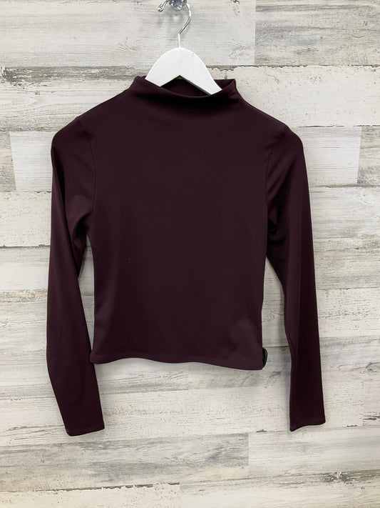 Athletic Top Long Sleeve Collar By Express In Maroon, Size: S