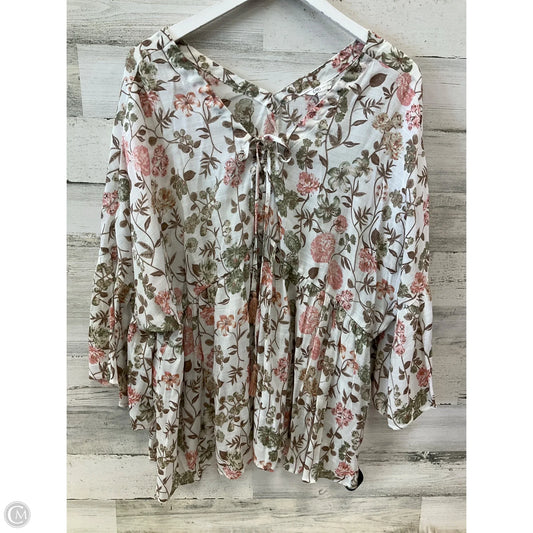 Top Short Sleeve By Cato In Cream, Size: 3x