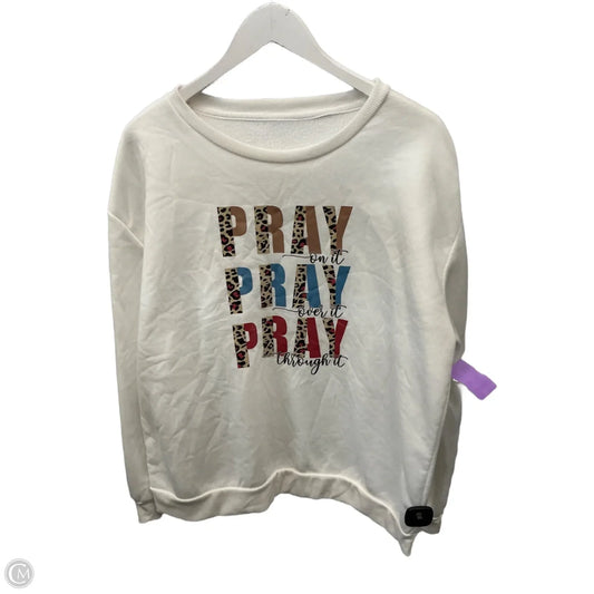 Sweatshirt Crewneck By Shein In White, Size: Xl