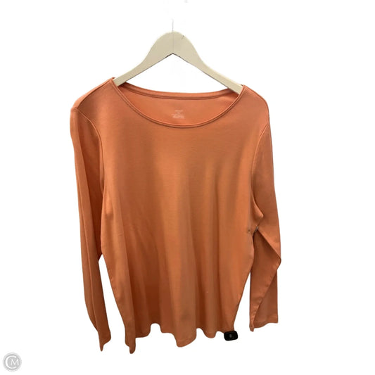 Top Long Sleeve Basic By Cj Banks In Peach, Size: 1x