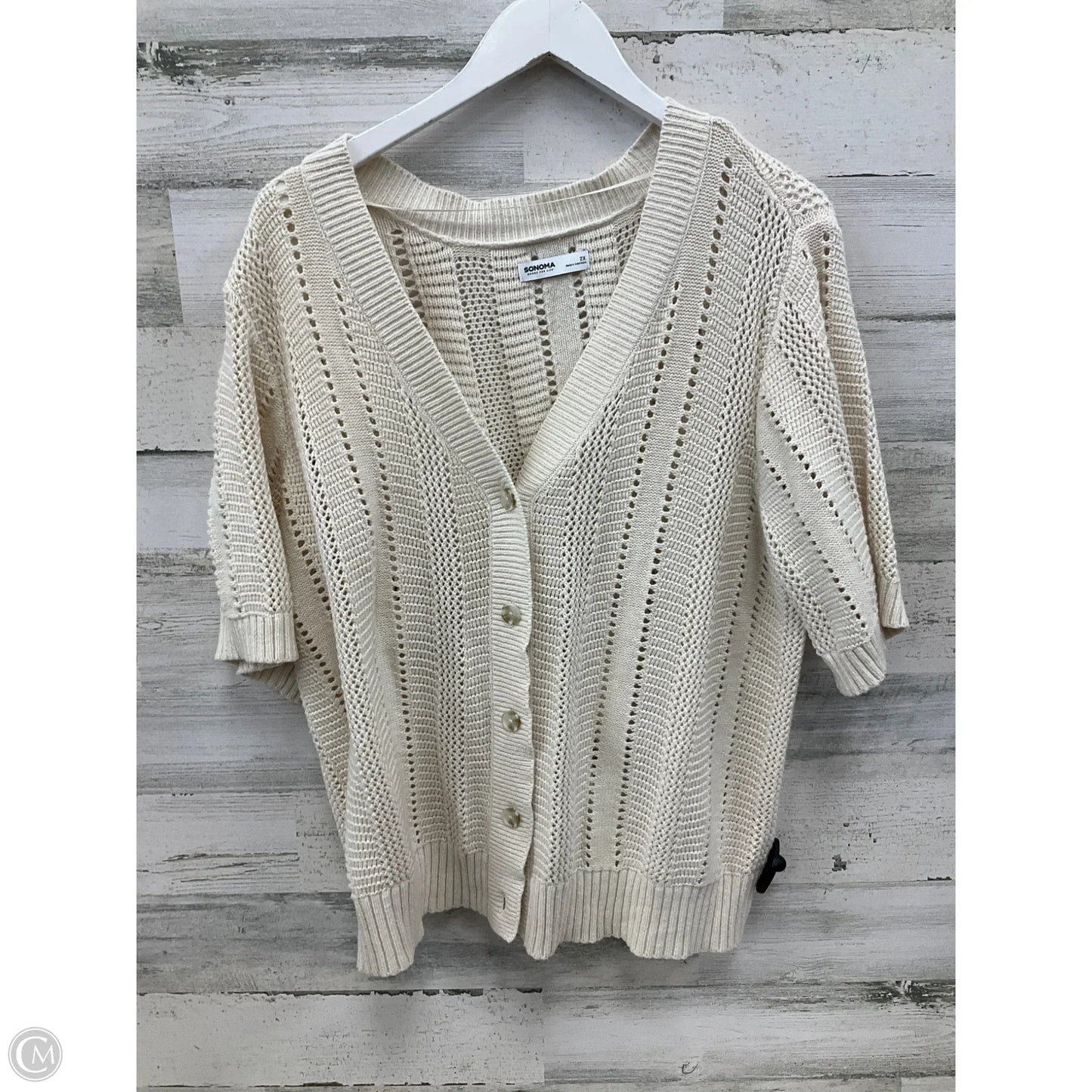 Sweater Short Sleeve By Sonoma In Cream, Size: 2x