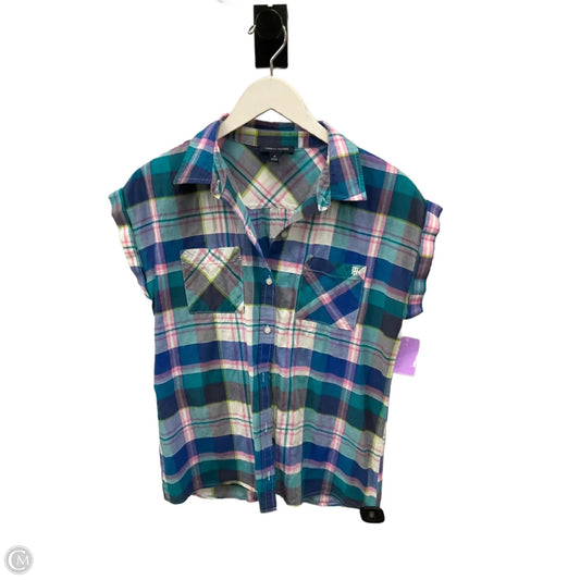 Top Short Sleeve By Tommy Hilfiger In Blue & Green, Size: M