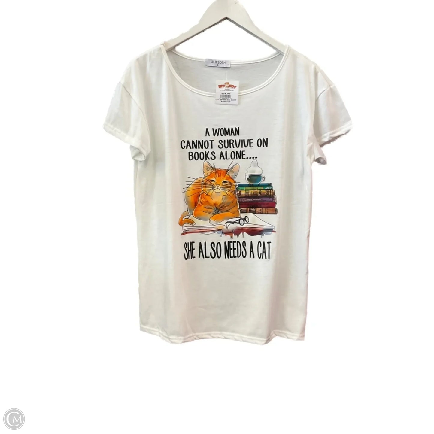 Top Short Sleeve By Clothes Mentor In White, Size: L