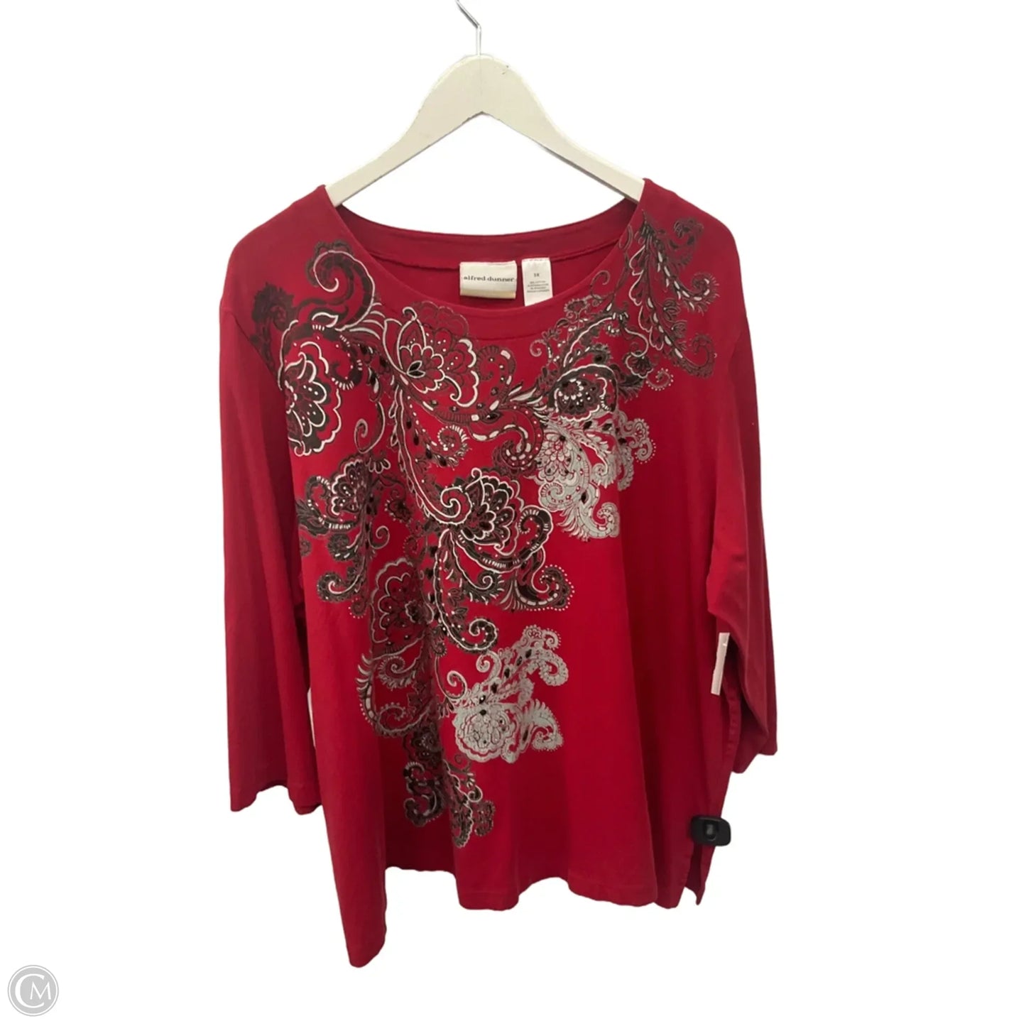 Top 3/4 Sleeve By Alfred Dunner In Red, Size: 3x
