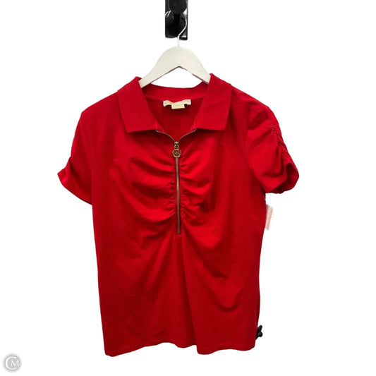Top Short Sleeve By Michael By Michael Kors In Red, Size: Xl