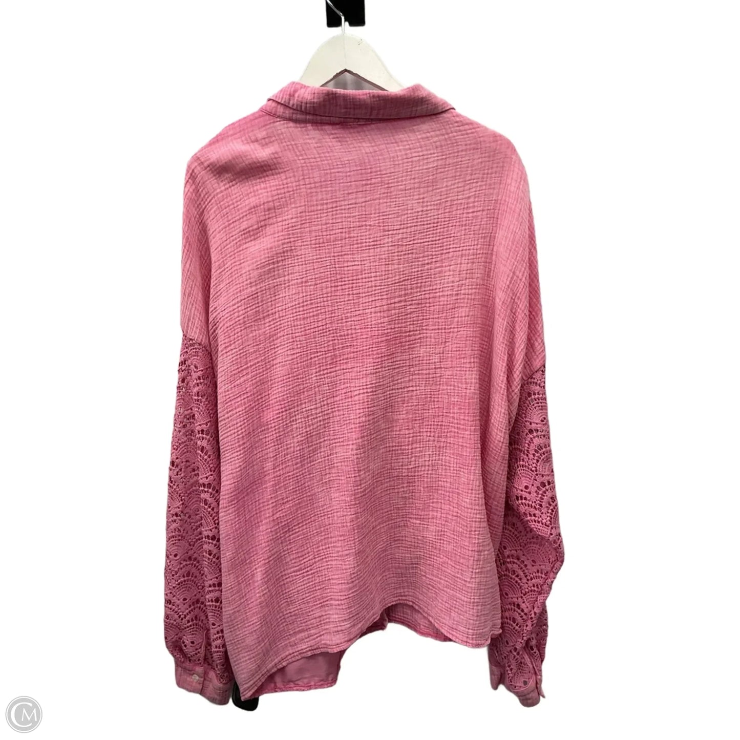 Top Long Sleeve By Bibi In Pink, Size: 1x